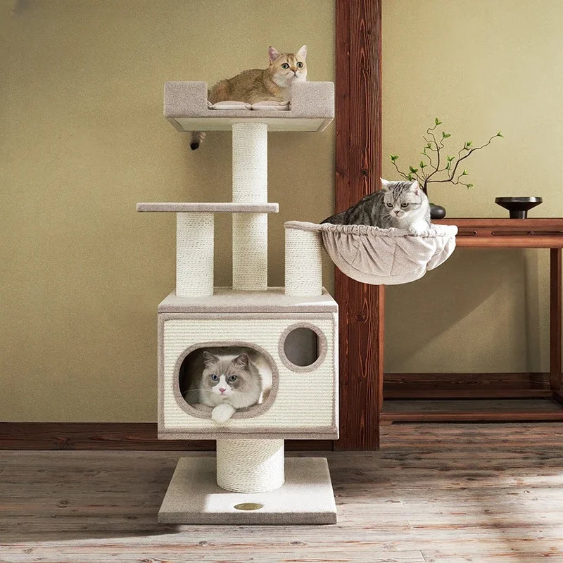 Towers for Big Cats with Multiple Hamocks, Climbing Games, Cave Cave Training Supplies, Cats Accessories, Home Pet Items