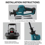 Makita DJR189 Cordless Electric Reciprocating Saw Brushless Rechargeable Wood Metal Cutting Saw Portable Saw 18V Battery