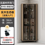 Corner Cabinet with Light Solid Wood Living Room Corner Corner Cabinet Display Bookcase Storage Triangle Cabinet Dining