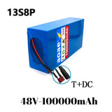 48V 100ah 13s8p lithium-ion battery pack 48V 100000mAh 2000W electric battery, built-in 50A BMS+chargerr