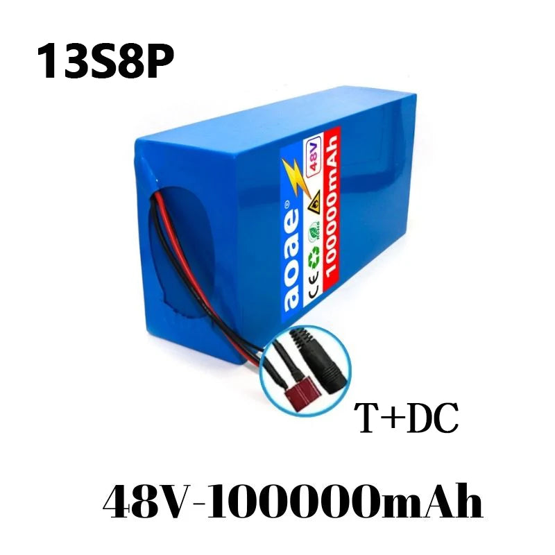 48V 100ah 13s8p lithium-ion battery pack 48V 100000mAh 2000W electric battery, built-in 50A BMS+chargerr