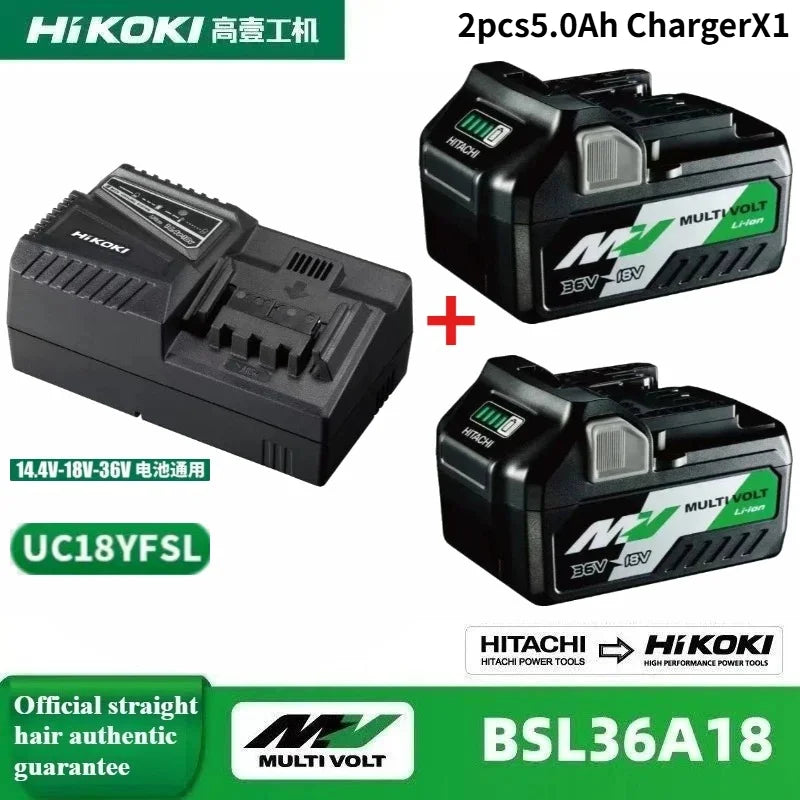Hitachi HiKOKI 18V/36V 5.0Ah Lithium Battery BSL1840 BSL1850 Fit DS18DSL C18DSL High Power Long Runtime Power Tool Battery