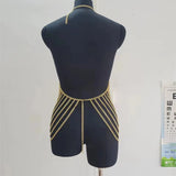 Women's Chainmail Halter Mini Dress Backless Metal Body Chain Beach Clubwear Sexy Festival Party Outfit Multi-Layered Vestidos