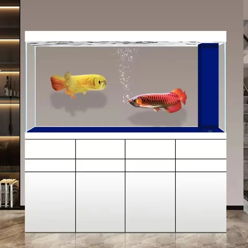 All-in-One AquariumHighaluminum Alloy Fish Tank Large Living Room Aquarium Ultra-clear Glass Home Room Divider Bottom Filter No