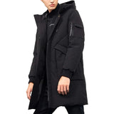 Pioneer Camp Men's Winter Coats Water-Repellent Windproof Thicken Parkas Long Hooded Padded Puffer Jacket