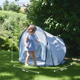 UPF 50+ Pop Up Beach Tent with Sun Protection, Easy Setup & Transport, Blue Waves