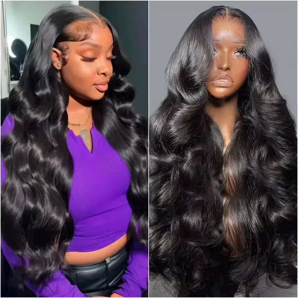 Body Wave 13x4 HD Transparent Lace Front Brazilian Human Hair Wig 16 42 Inch Pre Plucked 200 Density Lace Frontal Wigs for Women