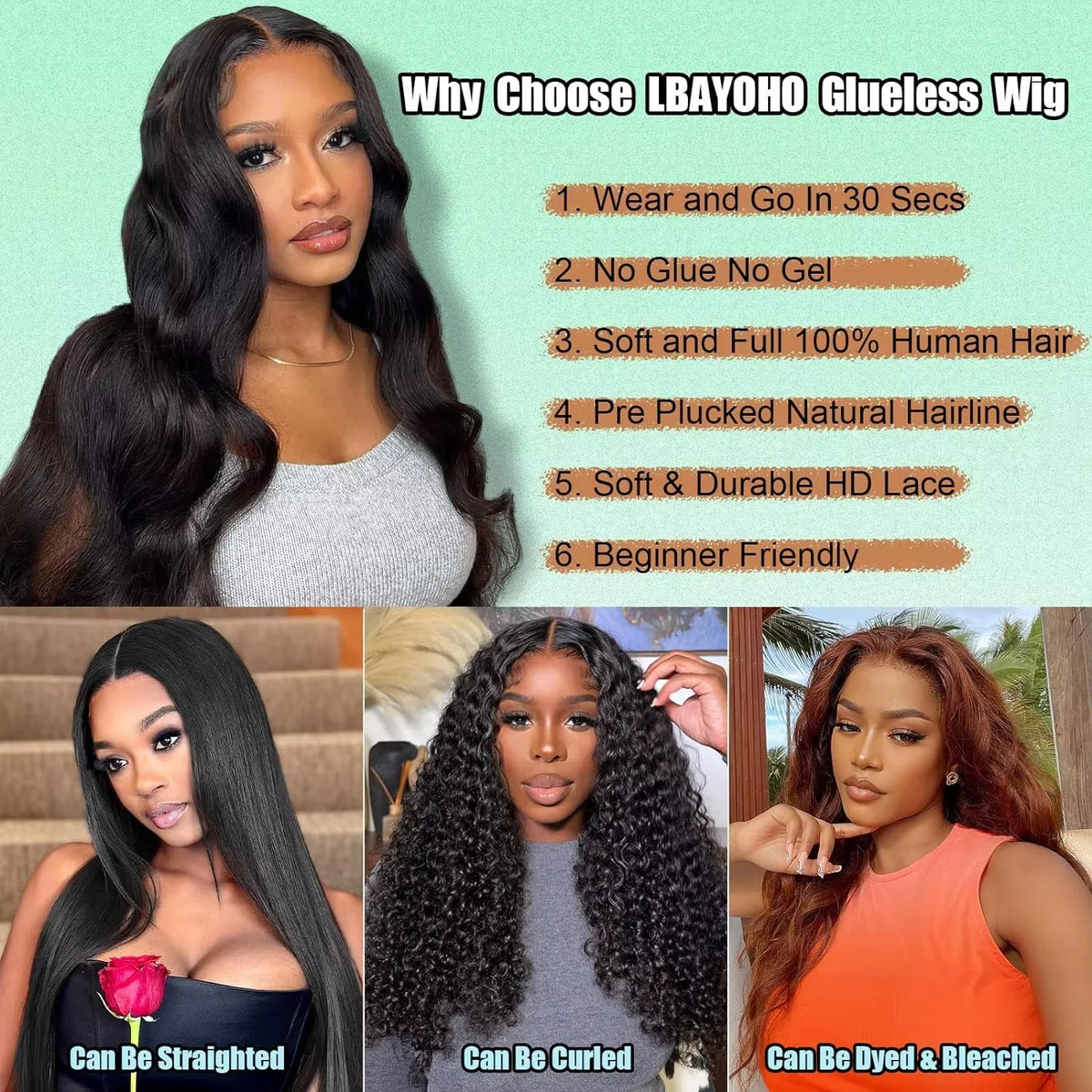 Wear Go Glueless Wig Body Wave Human Hair Wigs 30 32 Inch 4x4 5×5 HD Lace Closure Wig Pre Plucked Pre Cut Human Hair Wigs