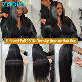 13x6 Ear To Ear HD Transparent Lace Front Wig 12-30inch Silky Straight