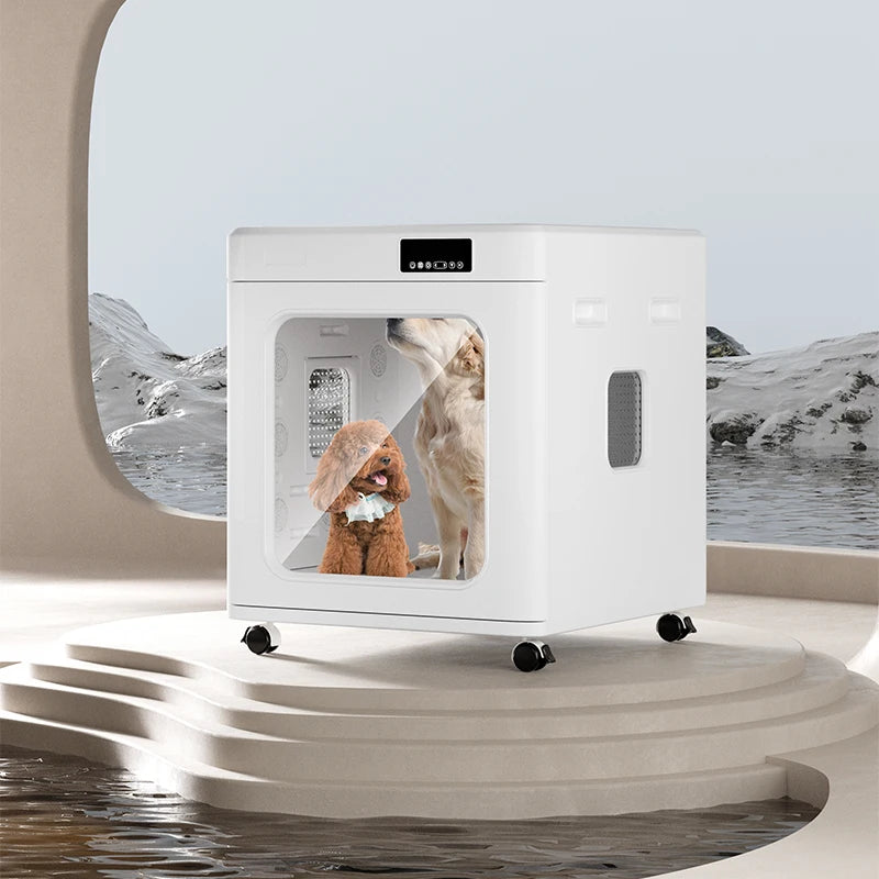 STLF200L/52.8 Gallons Super Capacity Automatic Pet Hair Dryer Box 360° Airflow Temperature Time Control for Pet Cleaning Bathing