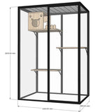 TTFG44Panoramic Cat Villa Home Cage Large Indoor Luxury Glass Cat Room