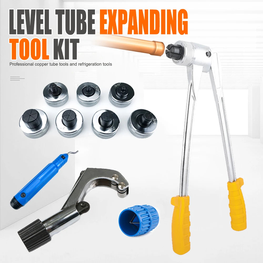Tubing Flaring Tool Copper Pipe Expander Lever Type Tubing Expanding Tool Portable Manual Copper Aluminum Pipe Tube Expander Kit