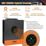 5KW Single Phase 120V 110V AC Off-Grid 48V All In One Hybrid Inversor Built 80A/100A MPPT Solar Charger Controller Fit for Home