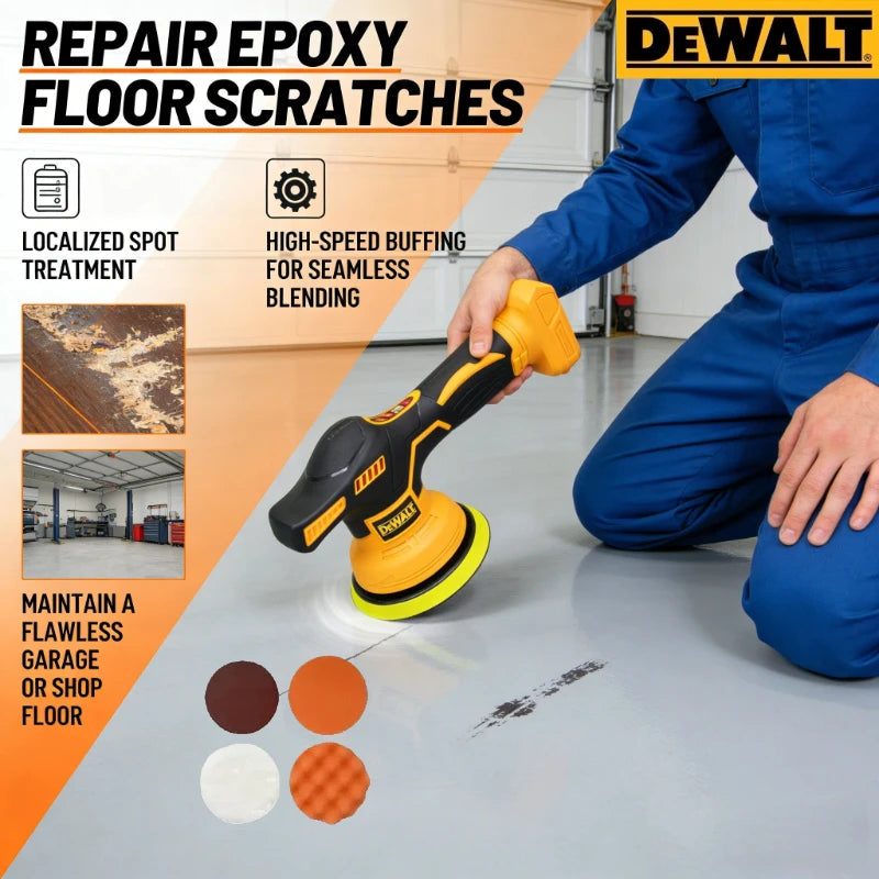 Dewalt 8-Speed Digital Display Cordless Car Polisher: Smart Speed Control for Waxing (20V Battery Compatible)