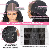 #4/350 Brown Mix Ginger Colored Skunk Stripe 5x5 Lace Front Glueless