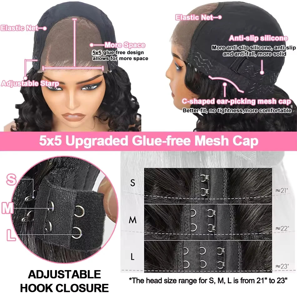 #4/350 Brown Mix Ginger Colored Skunk Stripe 5x5 Lace Front Glueless