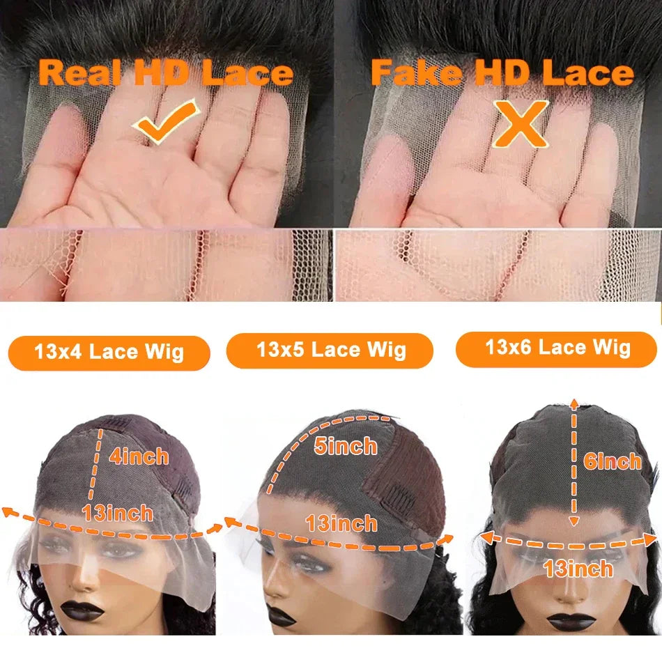 250 Density 100% Human Hair Loose Deep Wave 13x6 Lace Front Wigs 30 40 Inch Curly Water HD 13x4 Lace Frontal Wig Brazilian Black