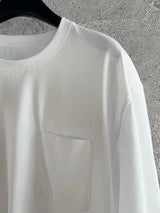 Summer Fashion Daily Casual White Color Cotton Simplicity T-Shirts Women's O-Neck Pocket Short Sleeve Loose Versatile Tops