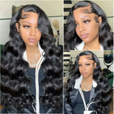 Body Wave 13x6 HD Lace Front Human Hair Wig 200% Density 360 Full Transparent Lace Frontal Brazilian Wigs Preplucked For Women