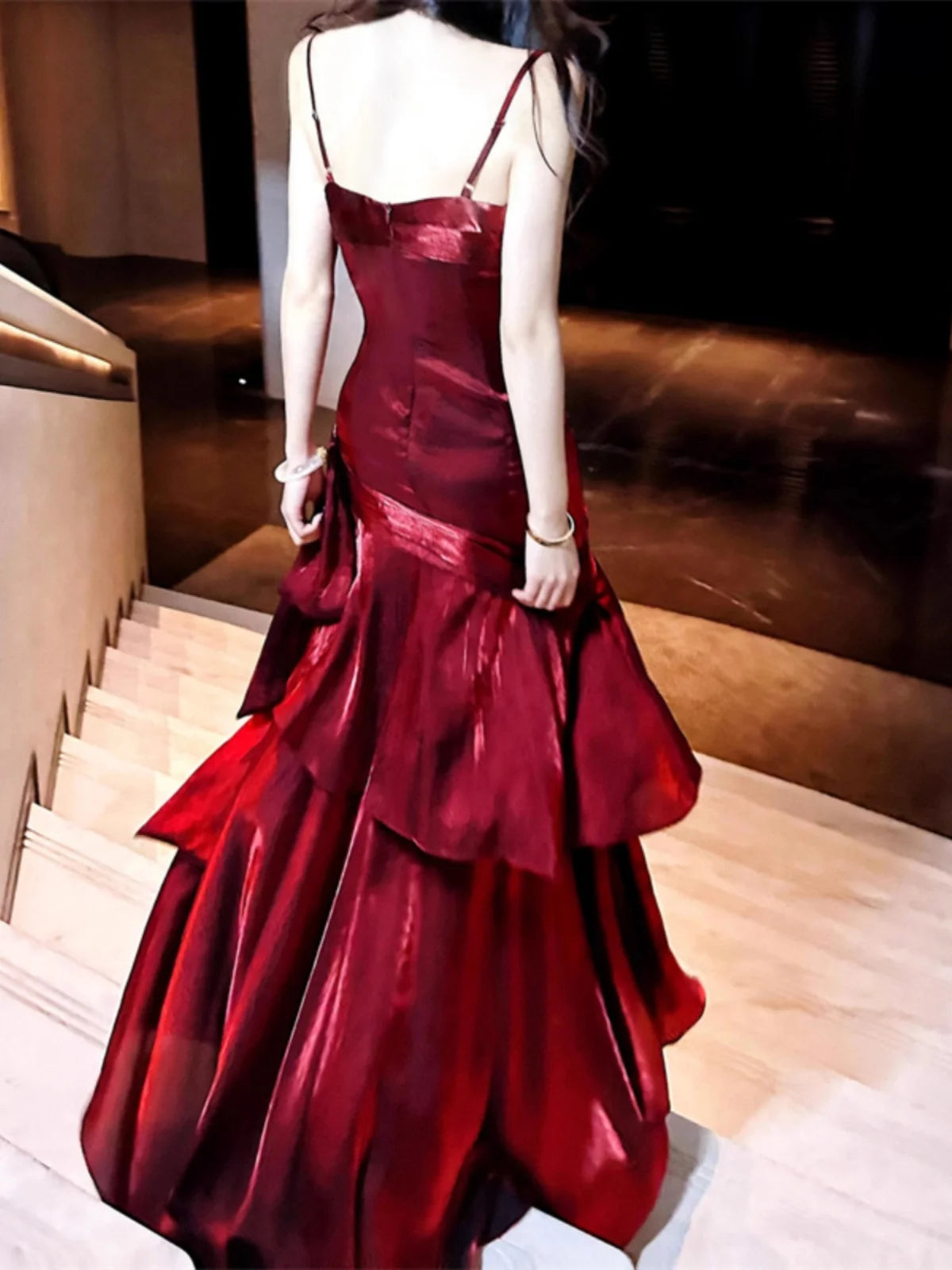 Elegant Mermaid Tulle Skirt Off-Shoulder Birthday Dress Candlelight Night Song Luxury Strapless Gown for Women Summer Party D...