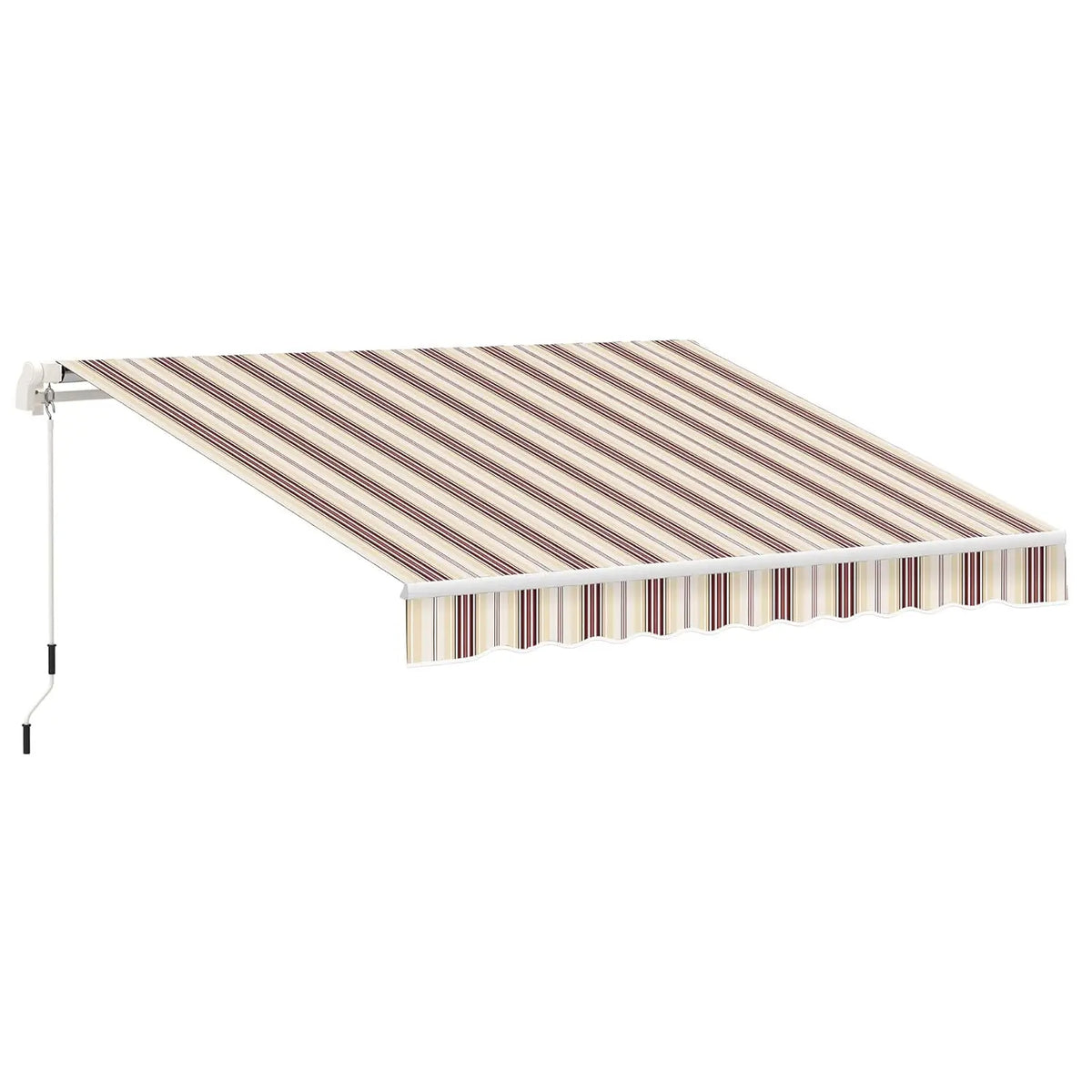 10' X 8' Retractable Awning, Patio Awnings, Sunshade Shelter W/Manual Crank Handle, Customized