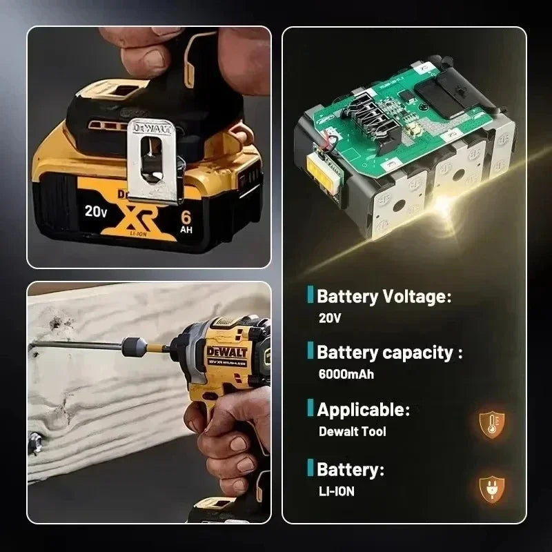 6Ah 9Ah DeWALT 100% Original Battery 20V/60V MAX FlexVolt for DCB606 DCB205 DCB206 DCB209 DCB182 Power Tool with Battery