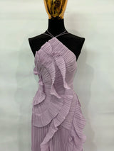 European and American women's clothing 2025 summer new fashion strapless sexy backless slit tassel temperament dress