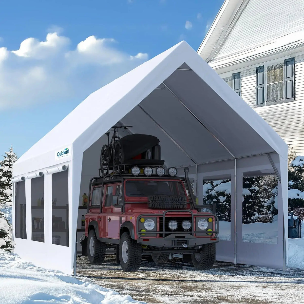 Heavy Duty 12x20 ft Carport Tent with Ultra-High Peak & Ventilation Windows, Waterproof Outdoor Canopy Shelter for, Customized