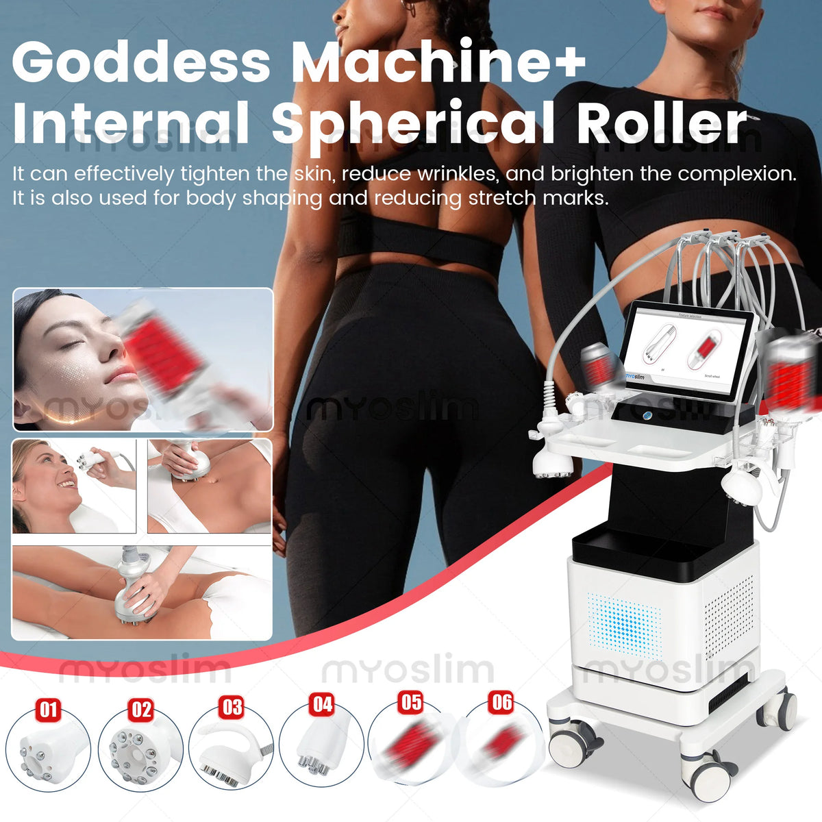 Venus Legacy RF Technology Slimming Machine 360 Degree Inner Ball Roller Body Fat Burning Skin Tightening Cellulite Device