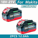 21V 6/9/12AH For Makita 18V Battery Power Tools Li-ion Replacement LXT BL1850 BL1860 DDF487 for 18V Screwdriver with BMS
