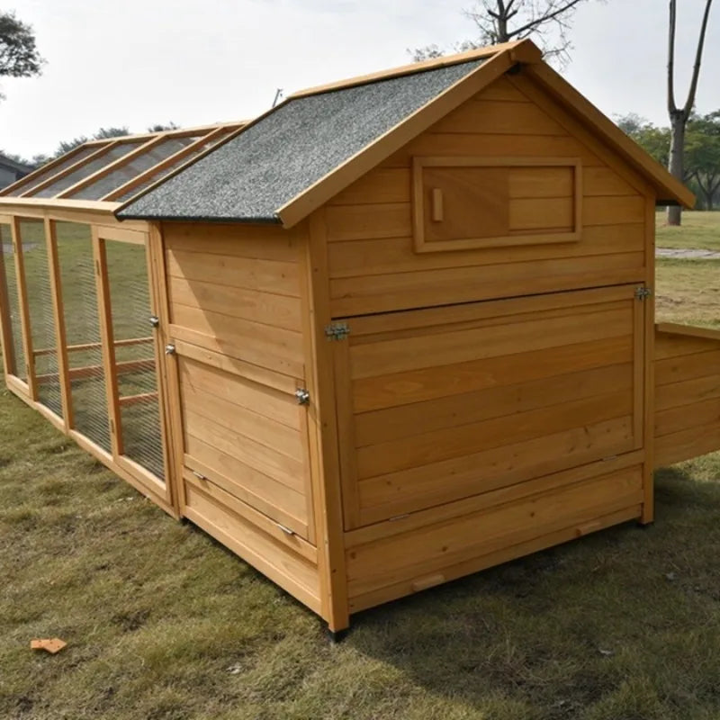 Large Wooden Pet House  Outdoor Chicken Coop for Rabbits Ducks Geese Pigeons, Weatherproof & Easy Clean
