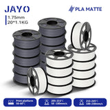 JAYO 20 Rolls 3D PLA Matte/High Speed PLA matte Printer Filament 1.75mm Neatly Wound PLA with Matte Finish Print for 3D Printer