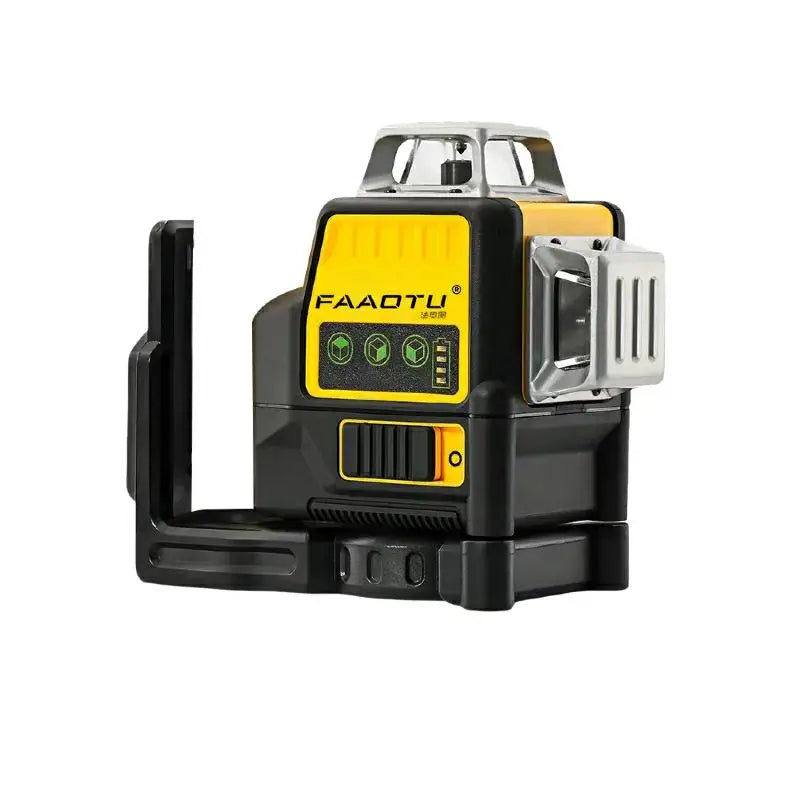 FAAOTU 089LG Professional 3-Sided 12-Line 360° Laser Level 12V DW Battery Compatible Green Laser Tool for Outdoor Use