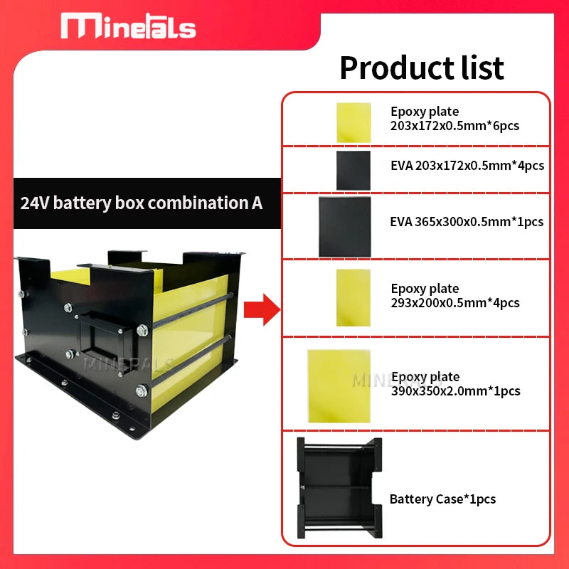 8S DIY Battery Case 24V for 280AH MB31 EVE 304AH JK 8S 200A BMS 3.2 LCD Optional Easy Installation High Quality Connection Card