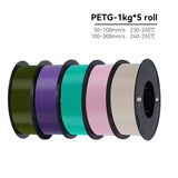 KINGROON High Speed PETG 3D Filament PLA/PETG 5KG 3D Printing Filament 1.75mm 100% Neatly Wound HS Filament 350mm/s Printing