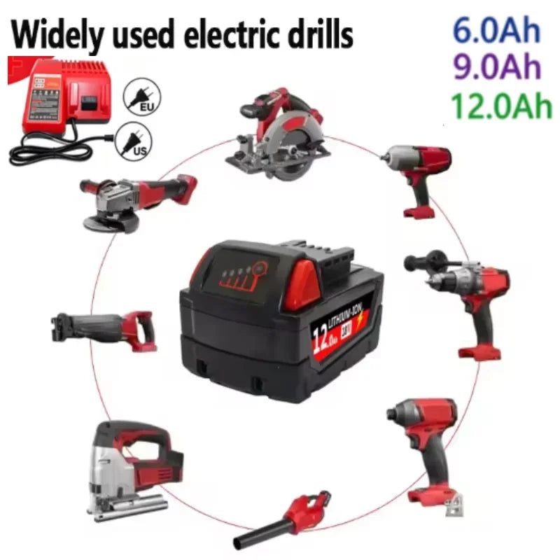 9.0Ah/12.0Ah/6.0A M18 18V Replacement For Milwaukee M18B5 XC Li-ion battery Charger, BR, 48-11-1815 2604-20 48-11-1850 charger