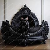 AADark Cat Kennel Kennel Indoor Solid Wood Carving Cat Bed Dog Bed
