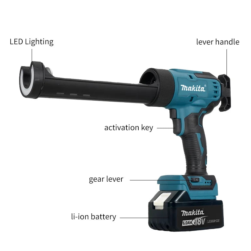 Makita 18V Cordless  Power Tool Silicone  Electric Glass Caulking Gun LED  Gun Multifunctional DIY Repair Tool