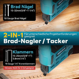 2 in1 Electric Nail Gun Nailer Depth Adjustment Stapler F15-F50 Furniture Staple Gun For Makita 18V Battery