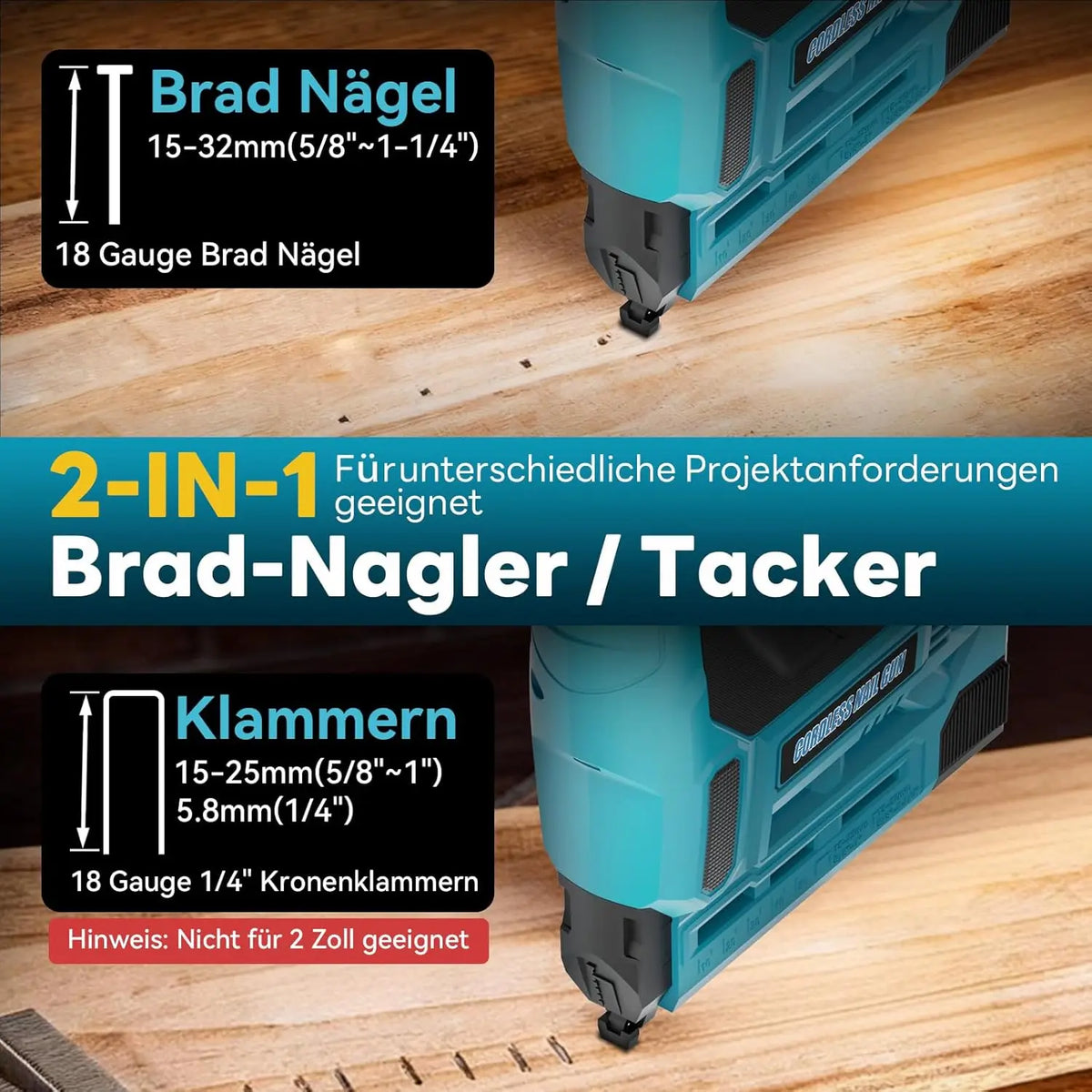 2 in1 Electric Nail Gun Nailer Depth Adjustment Stapler F15-F50 Furniture Staple Gun For Makita 18V Battery