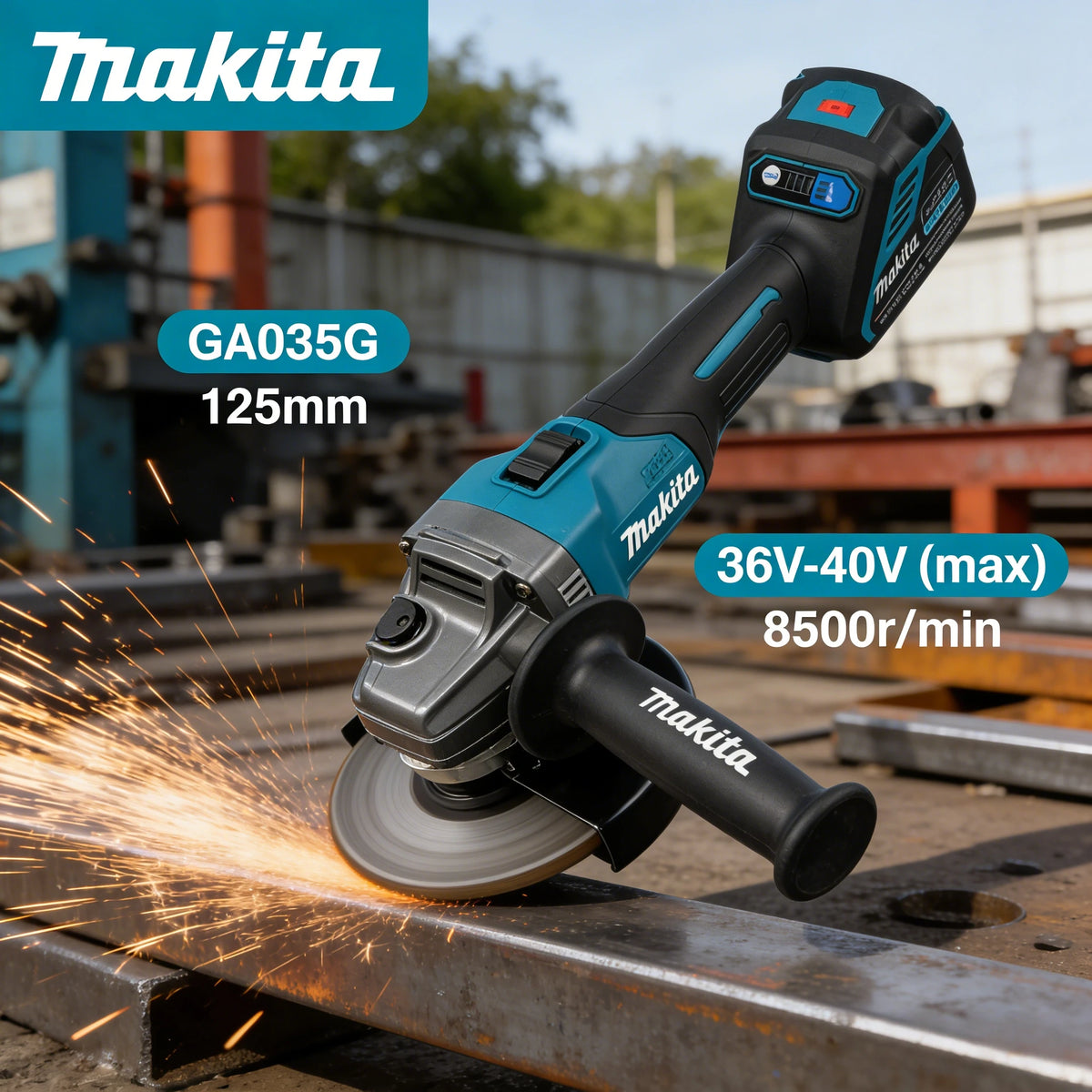 Makita 035 18V High-Power Brushless Angle Grinder - Efficient Lithium Electric Tool for Grinding & Cutting