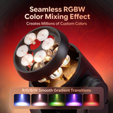 60W Mini Moving Head Light RGBW LED DJ Disco Party Lights Remote Control Stage Effect Lighting for Theater Live Show Bar Club