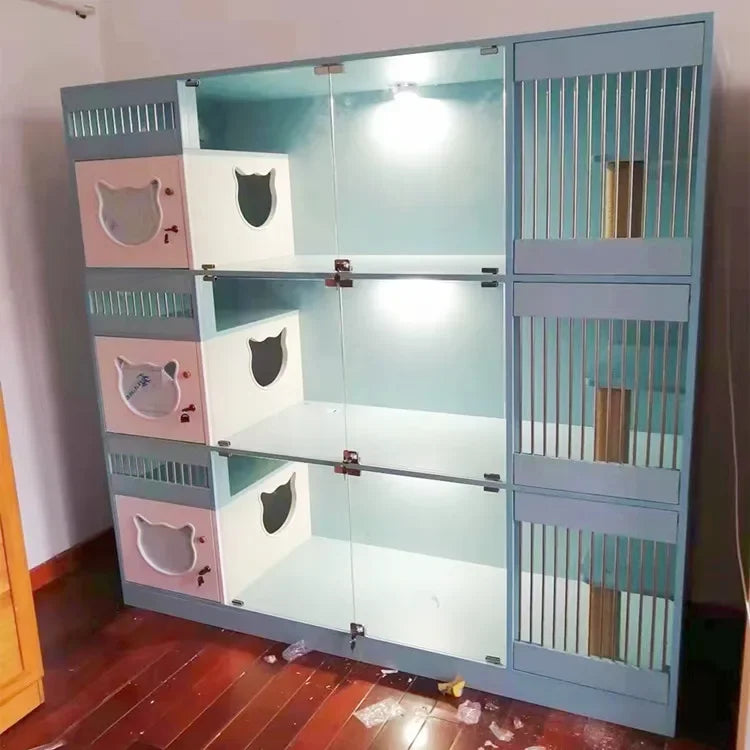 China manufacturer Top selling pet cages&houses multi function dog cat cage large pet furniture solid wood cat villa