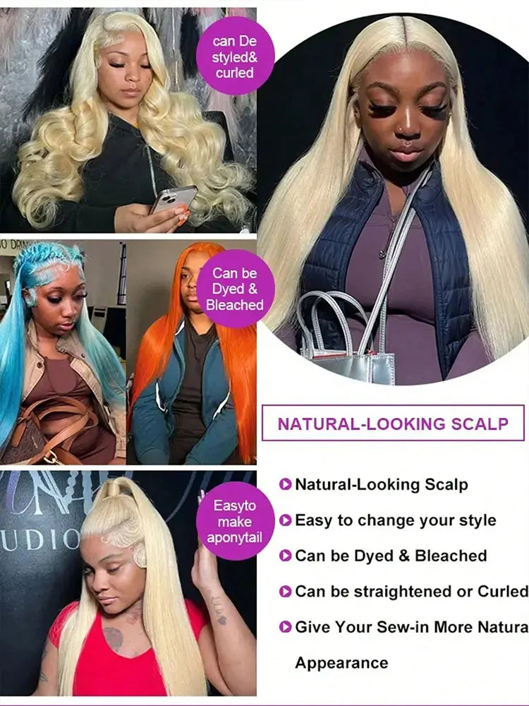 Blonde Wig Straight 613 Hd Lace Frontal Wig 13X6 13X4 Transparent