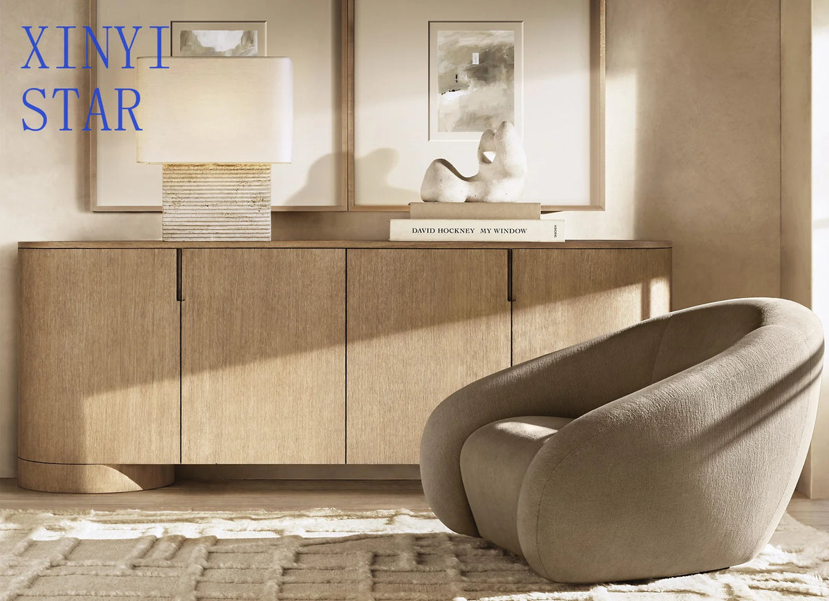 Living Room High End Minimalism Style Solid Oak Modern Room Furniture Wood Sideboard