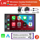 LEHX IPS Touch Screen 7inch 2din Car Radio Carplay Android Auto Bluetooth FM Auxiliary Input Mirror Link Multimedia Player