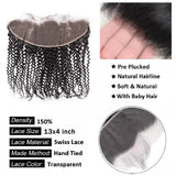 Human Hair Bundles With Closure Brazilian Kinky Curly Raw 3 4 Bundles With 4x4 5x5 HD Lace Closure Weave With 13x4 Frontal