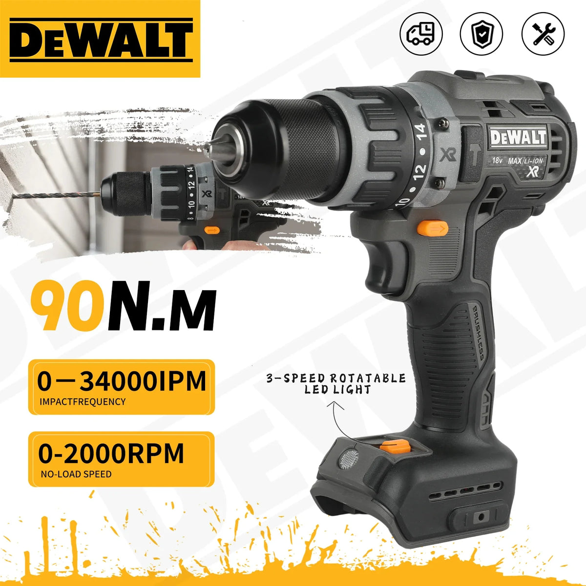 20V DEWALT DCF85M McLaren Edition Cordless Brushless Drill Ergonomic Multifunctional Fastening Power Tool