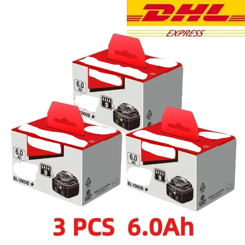 2025 for Makita BL1860 BL1850B BL1850 BL1840 BL1830 Screwdriver Battery & Charger 18v Replacement Power Tool Batteries.