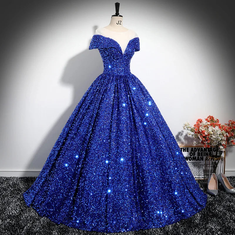 Ball Gown Dress Women Long Dresses Sexy Vestidos Y2k Streetwear V Neck Elegant Splice Party Night Work Off Shoulder Sequins